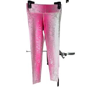 Terez Womens Pink Ombre Metallic Silver Futuristic Yoga Athleisure Leggings | S